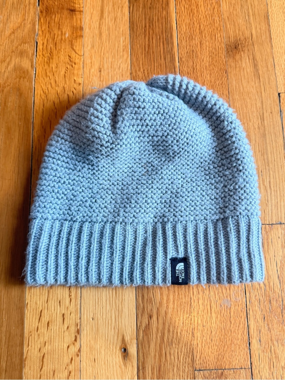 The North Face Women's Purrl Stitch Beanie Winter Hat TNF Grey Blue